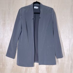 New ~ R | Label Open Front Gray 100% Silk Blazer Size M